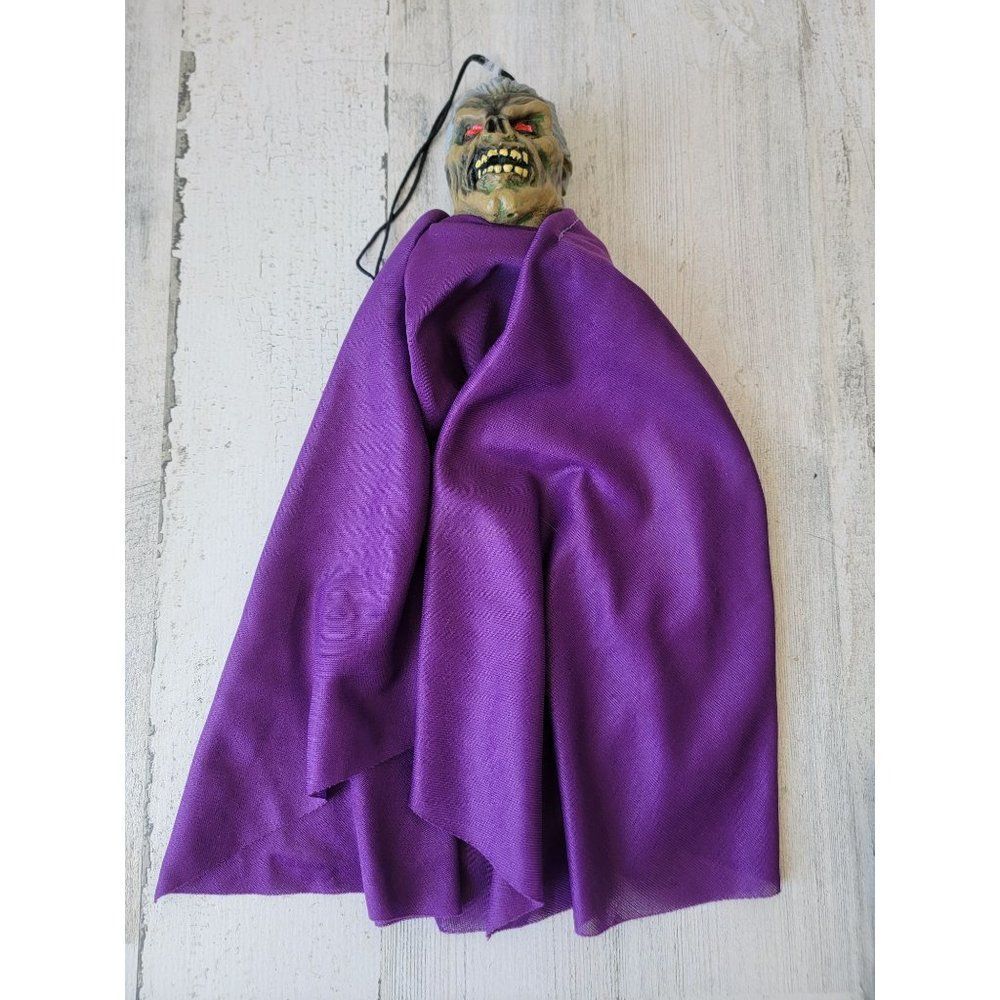 Vintage paper magic purple‎ cape zombie mini hanging Goblin Halloween prop